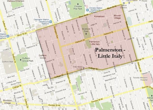 რუკა Palmerston პატარა იტალიაში ტორონტოში