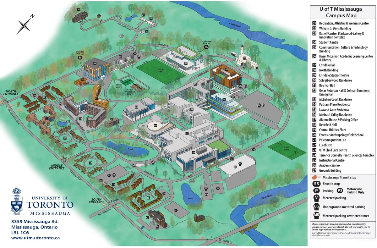რუკა ტორონტოს უნივერსიტეტი Mississauga campus