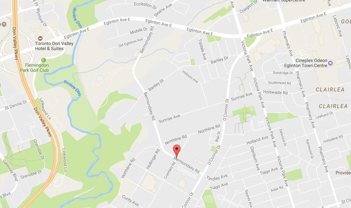 რუკა Bermondsey გზის ტორონტოში