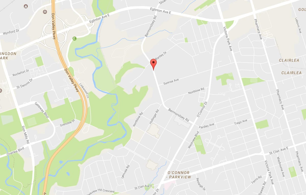 რუკა Bermondsey სამეზობლო ტორონტოში