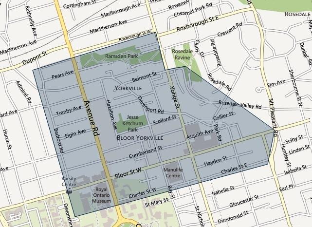 რუკა Bloor Yorkville