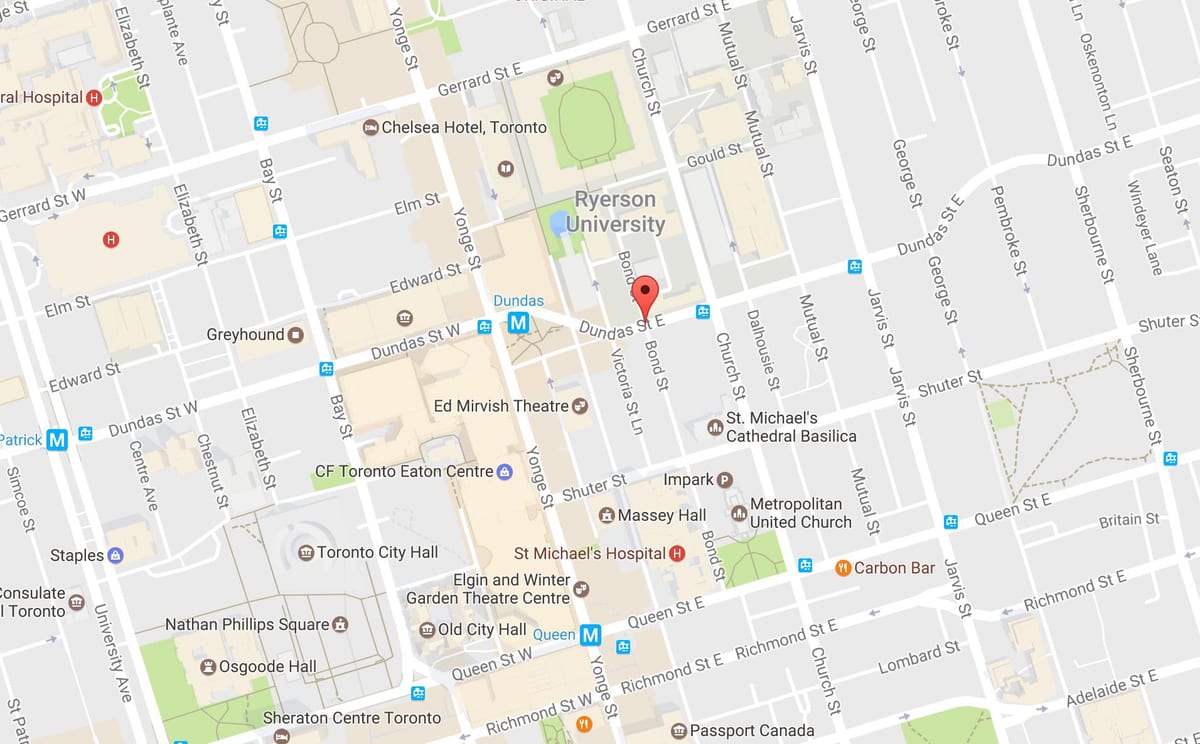 რუკა Bond street ტორონტოში