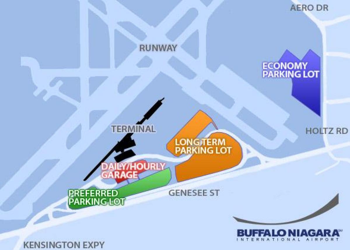 რუკა Buffalo Niagara აეროპორტის ავტოსადგომი