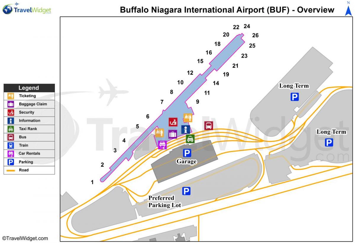 რუკა Buffalo Niagara აეროპორტში