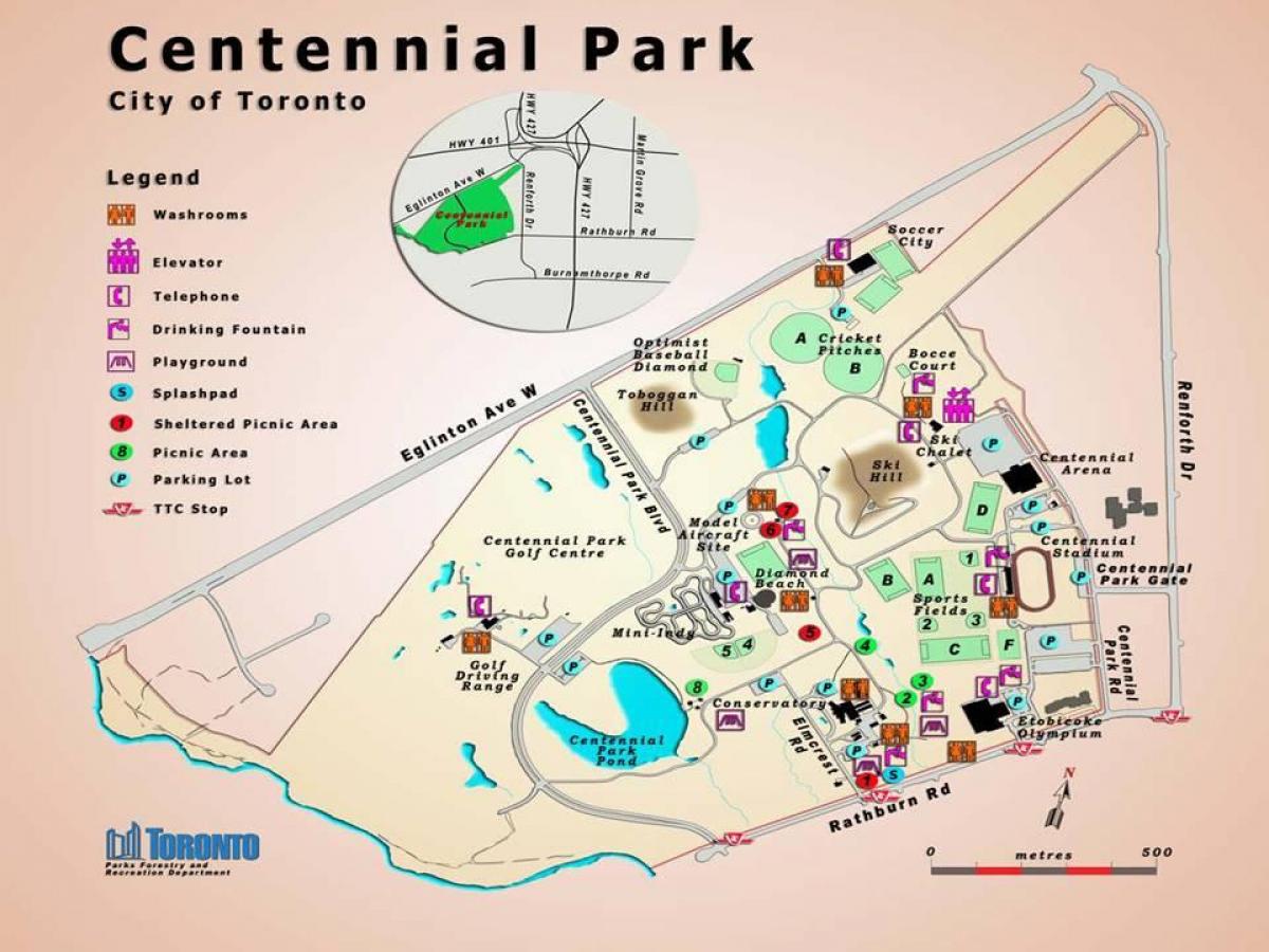 რუკა Centennial პარკი სათბურის ტორონტოში