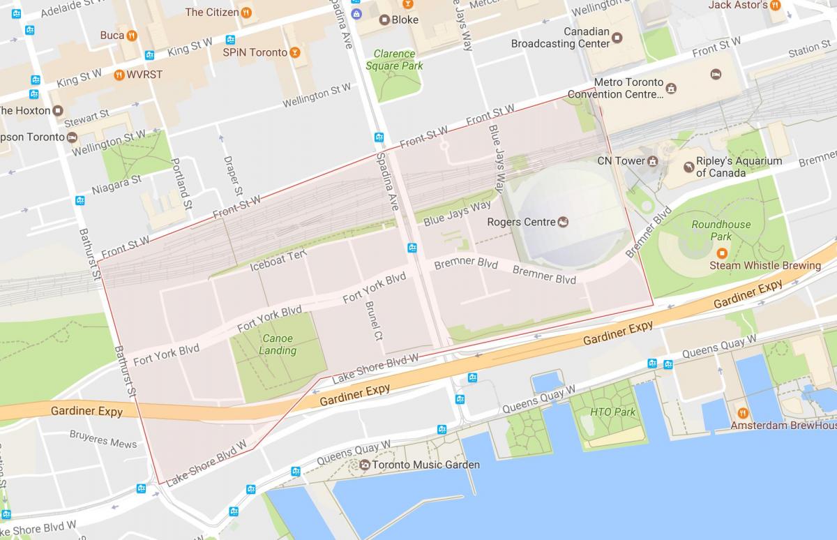 რუკა CityPlace სამეზობლო ტორონტოში