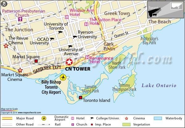 რუკა CN tower ტორონტოში