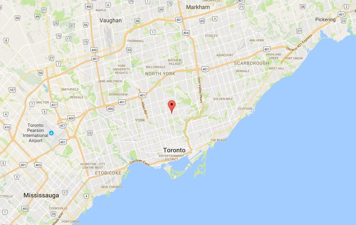რუკა Davisville რაიონის სოფელ ტორონტოში
