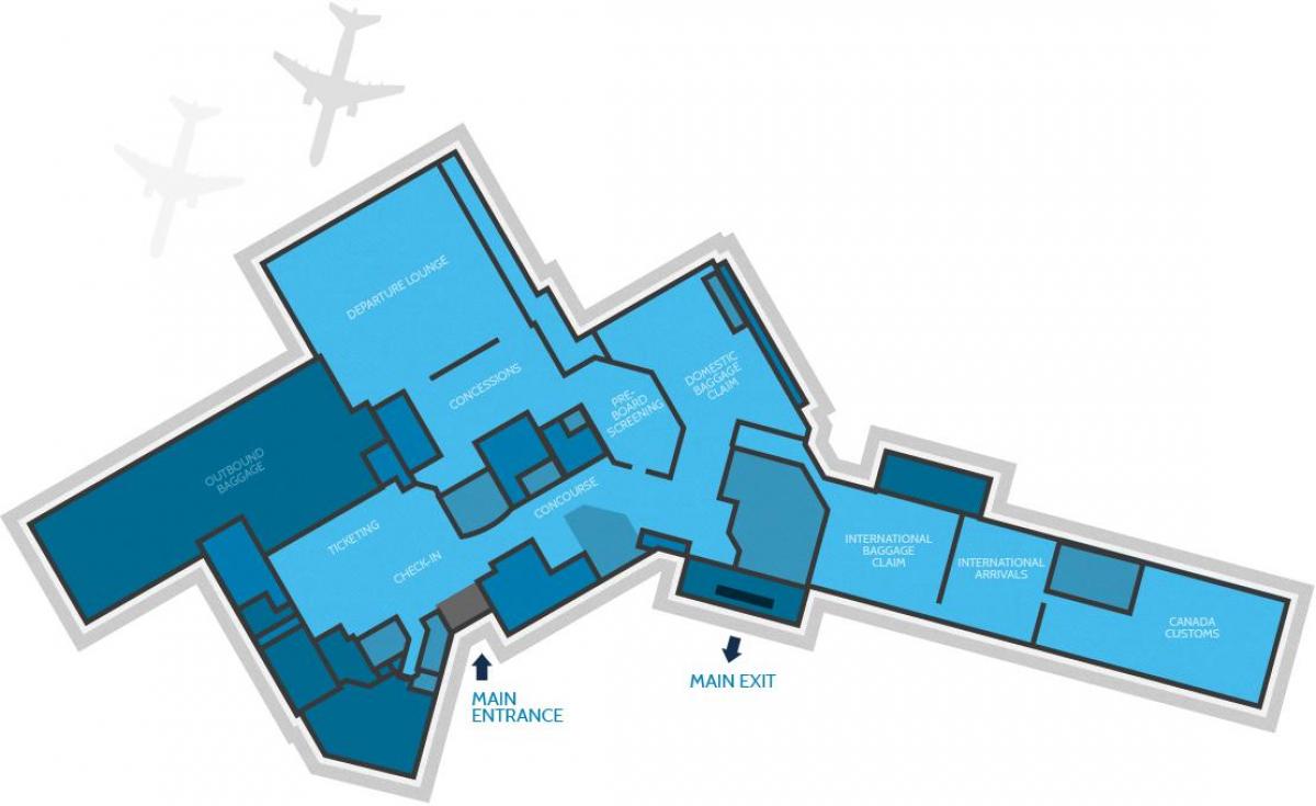რუკა Hamilton აეროპორტის ტერმინალის