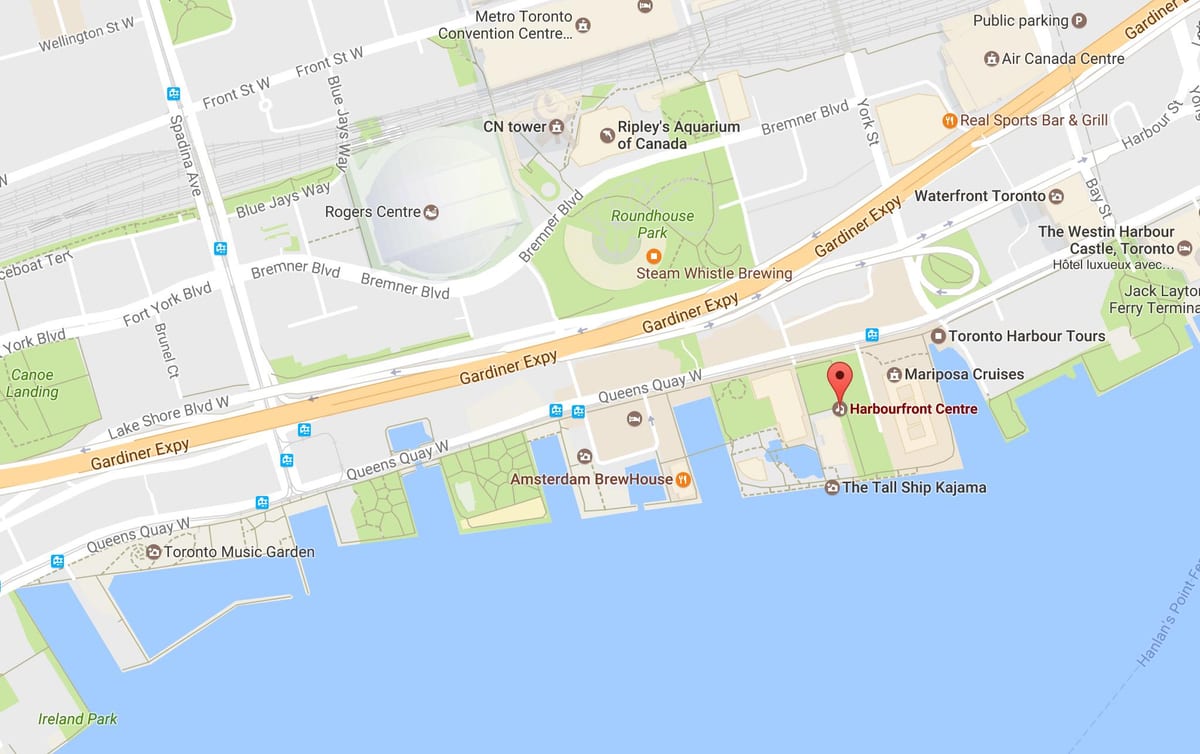 რუკა Harbourfront სამეზობლო ტორონტოში