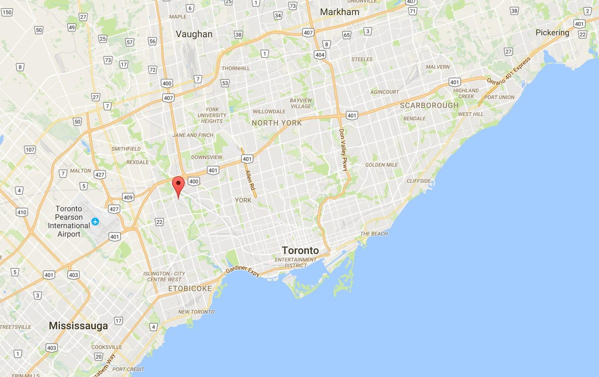 რუკა Humber Heights – Westmount რაიონის ტორონტოში