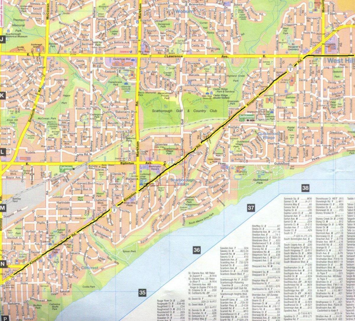 რუკა Kingston გზის ტორონტოში