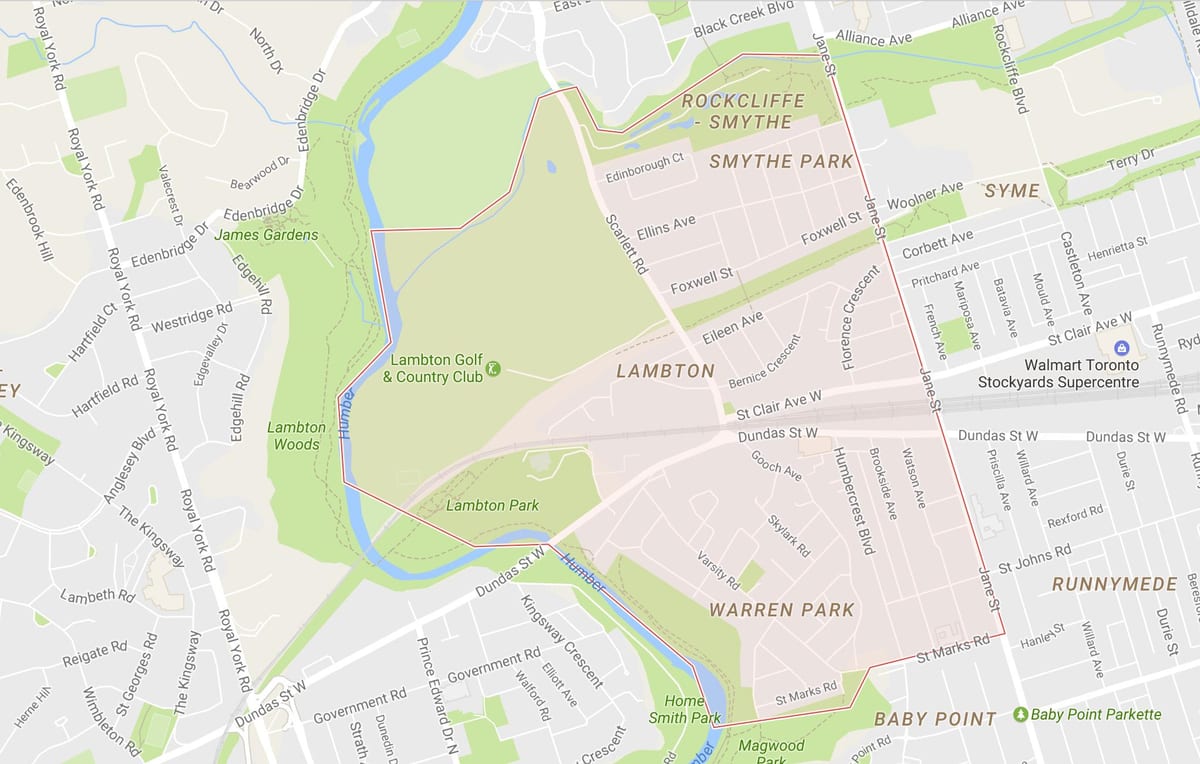 რუკა Lambton სამეზობლო ტორონტოში