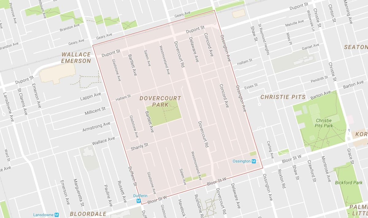 რუკა Lincoln Park სამეზობლო ტორონტოში