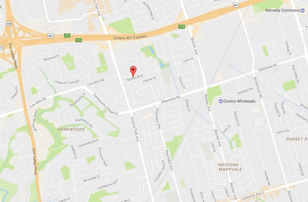 რუკა Maryvalen eighbourhood ტორონტოში