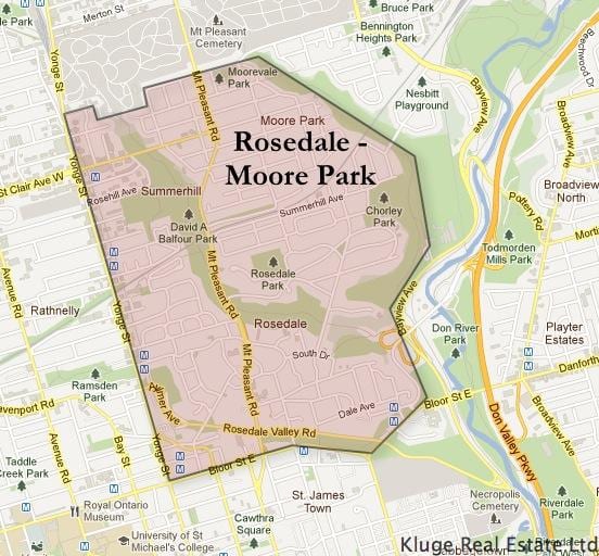 რუკა Rosedale მური პარკი ტორონტოში
