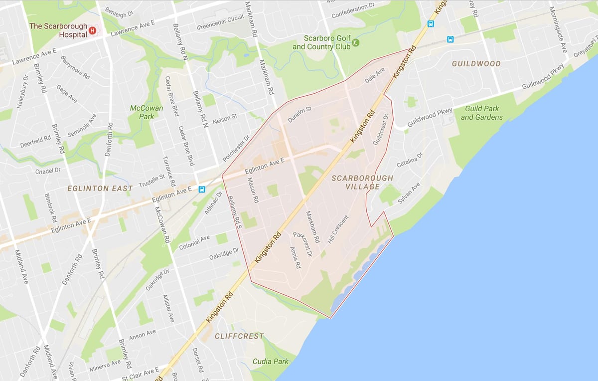 რუკა Scarborough სოფელ სამეზობლო ტორონტოში