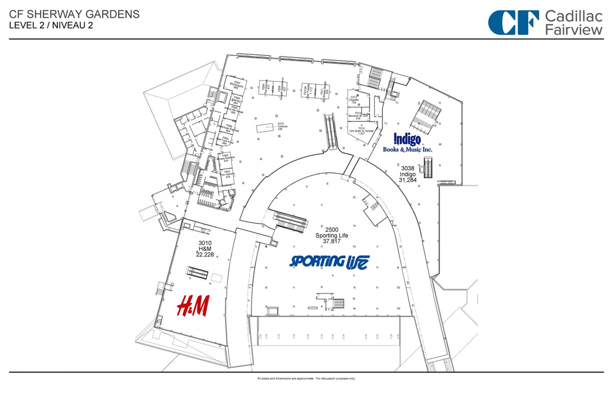 რუკა Sherway ბაღები დონე 2