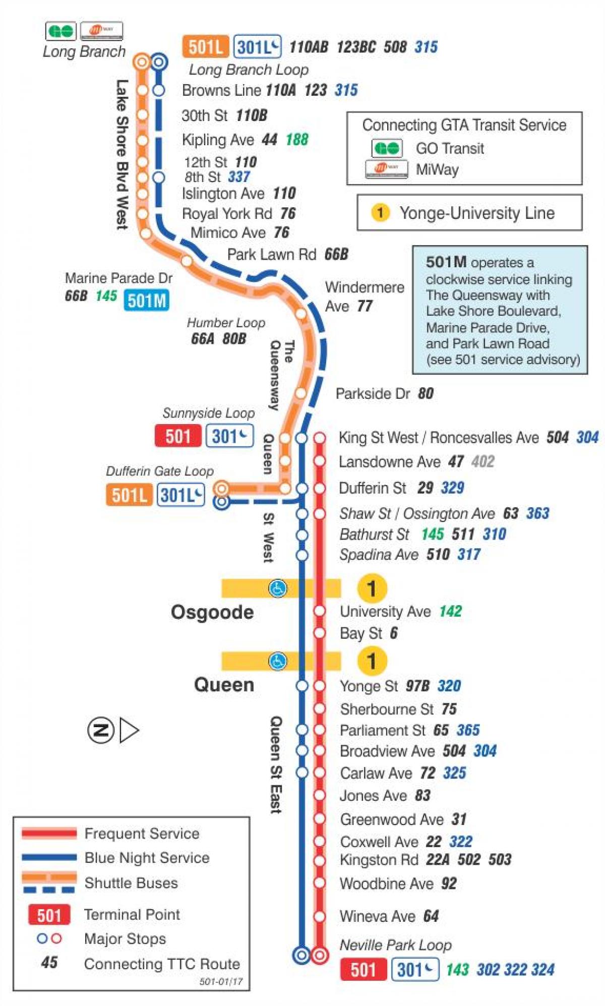 რუკა streetcar line 501 დედოფალი