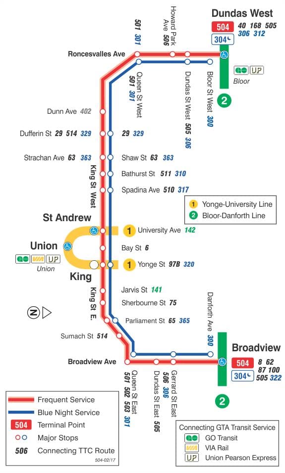 რუკა streetcar line 504 მეფე