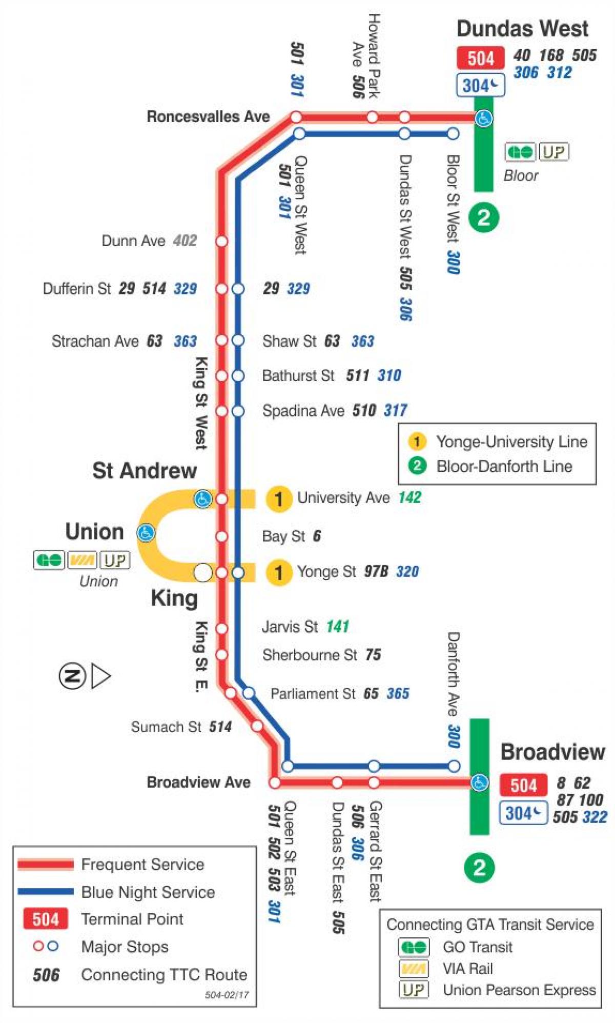რუკა streetcar line 504 მეფე
