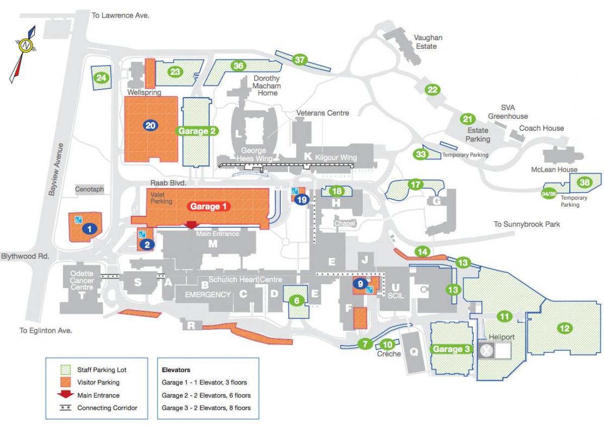 რუკა Sunnybrook საავადმყოფოს