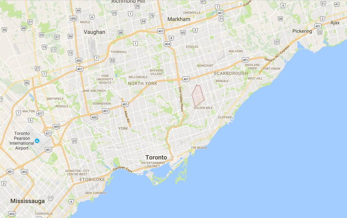 რუკა Wexford რაიონის ტორონტოში
