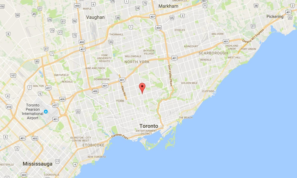 რუკა Yonge და Eglinton რაიონის ტორონტოში