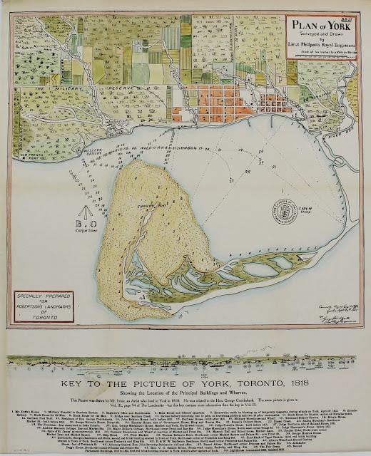 რუკა York ტორონტოში 1787-1884 cartoony ვერსია