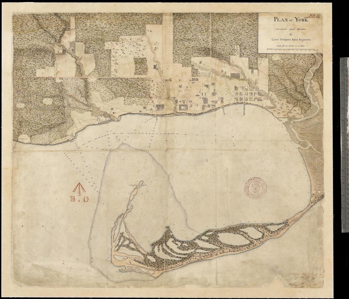 რუკა მიწის York Toronto-ს პირველი centure 1787-1884