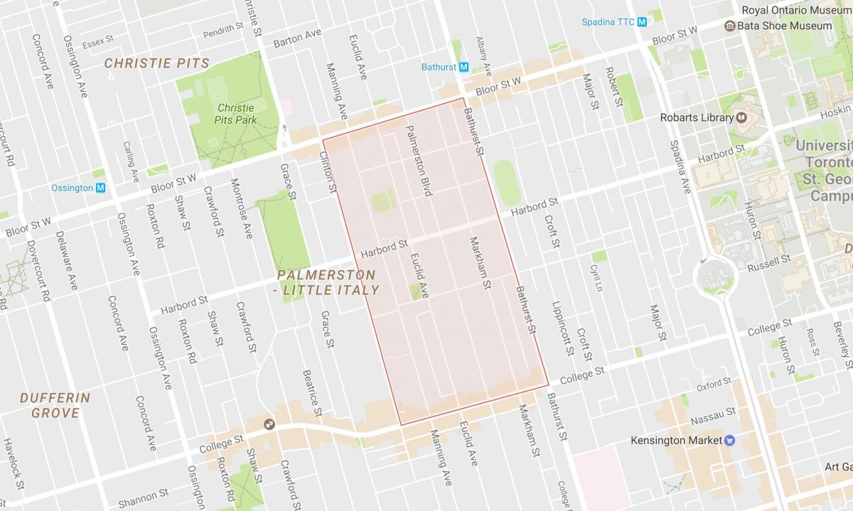 რუკა Palmerston სამეზობლო ტორონტოში