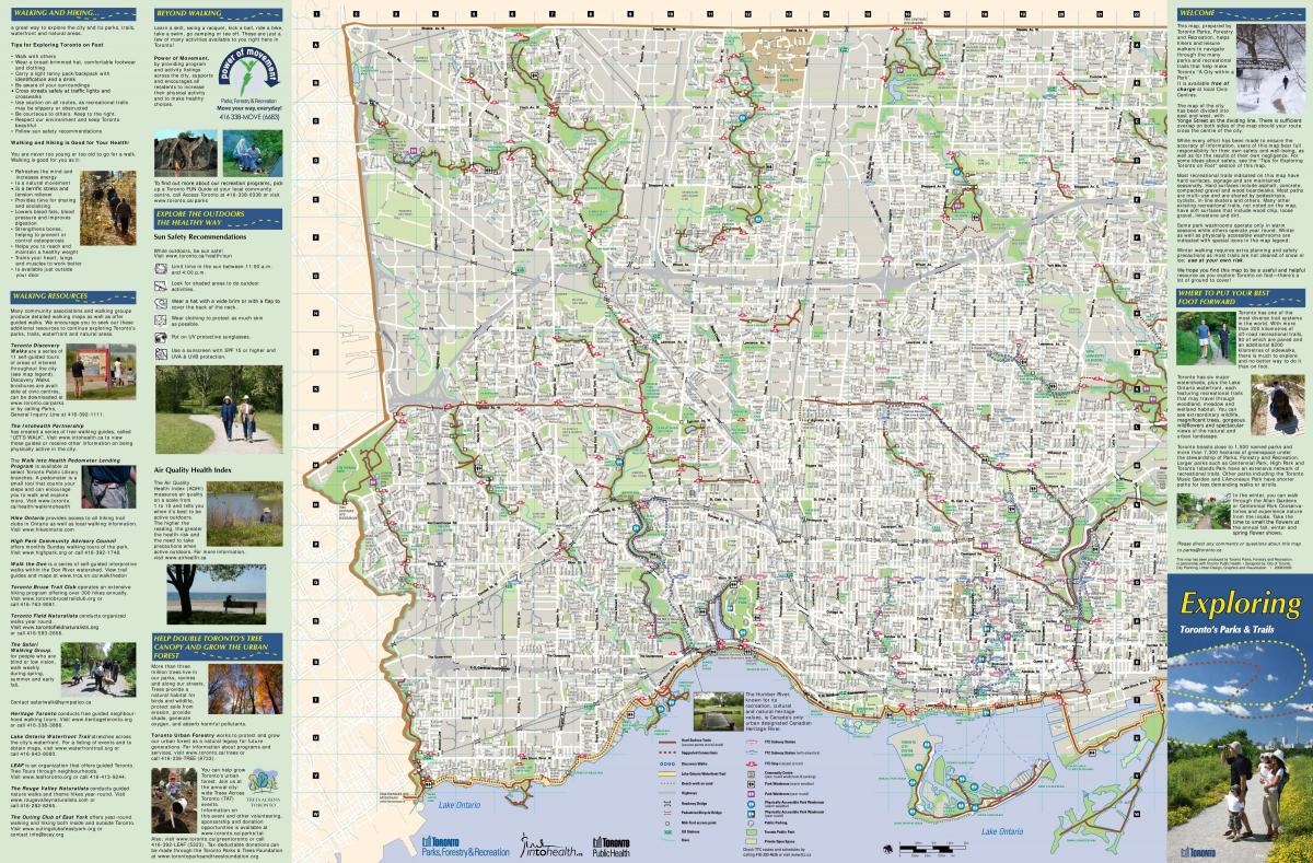 რუკა პარკები და სასეირნო ბილიკების დასავლეთის ტორონტოში