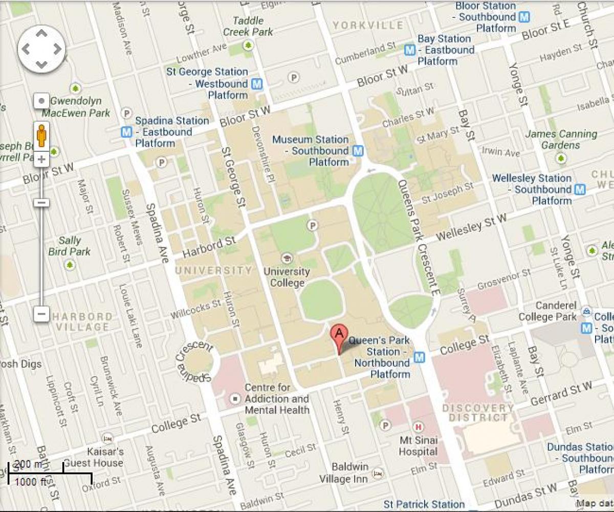 რუკა ტორონტოს უნივერსიტეტი წმინდა გიორგის