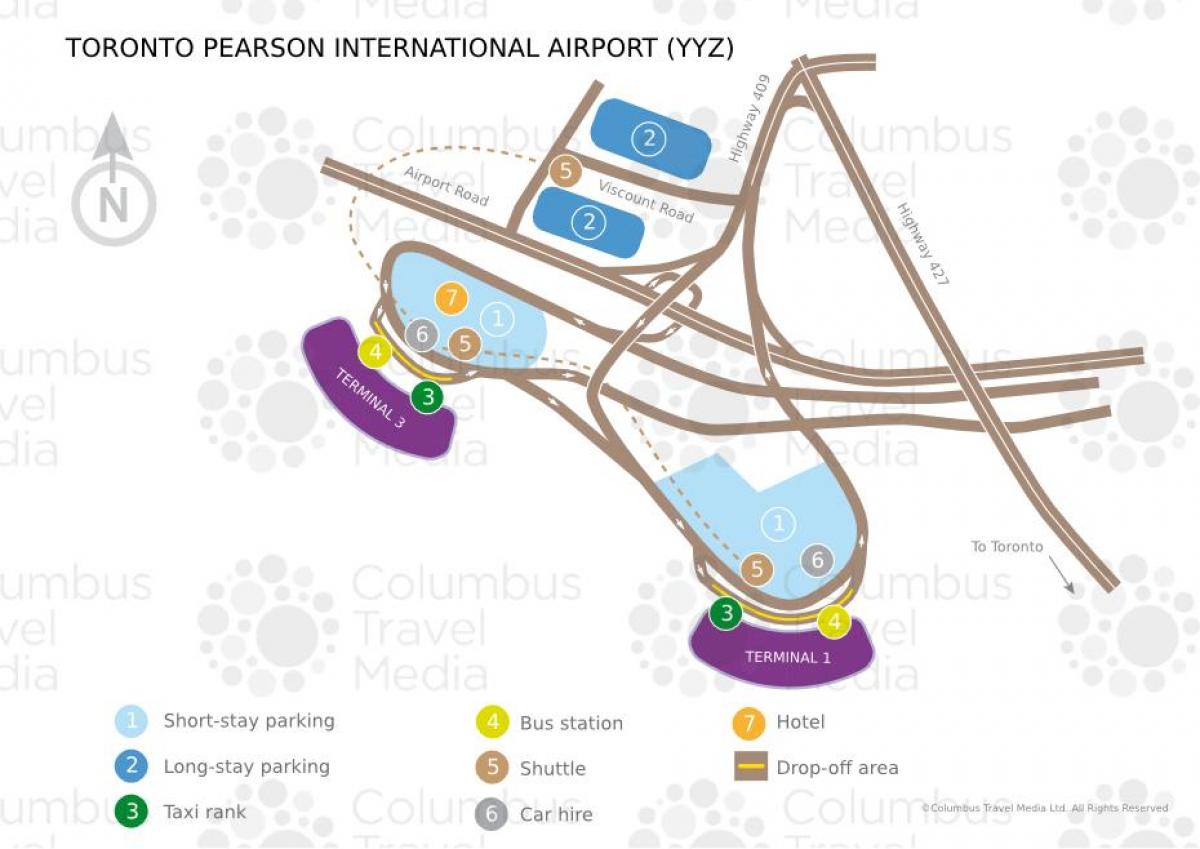 რუკა ტორონტოს აეროპორტში Pearson