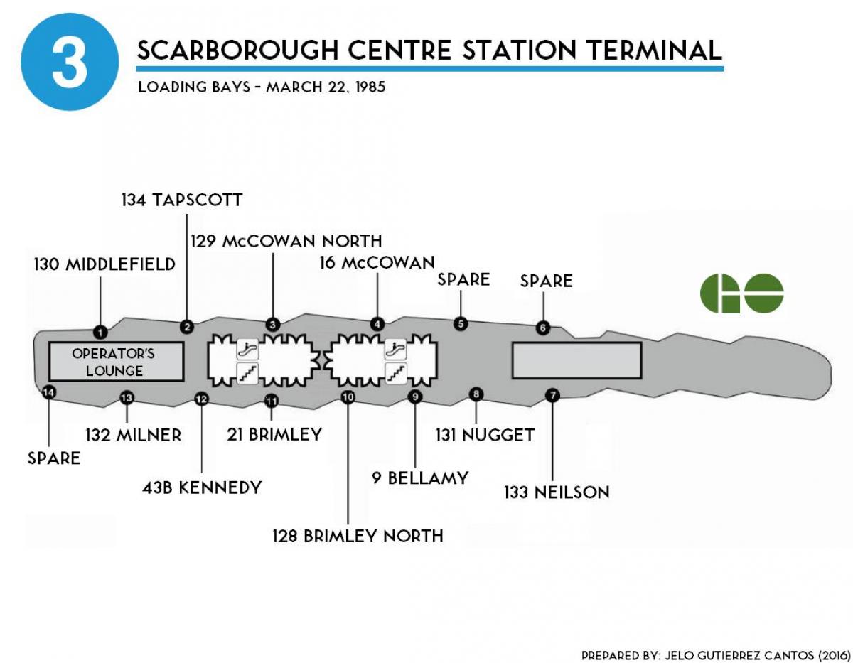 რუკა ტორონტოში Scarborough ცენტრი სადგური ტერმინალი