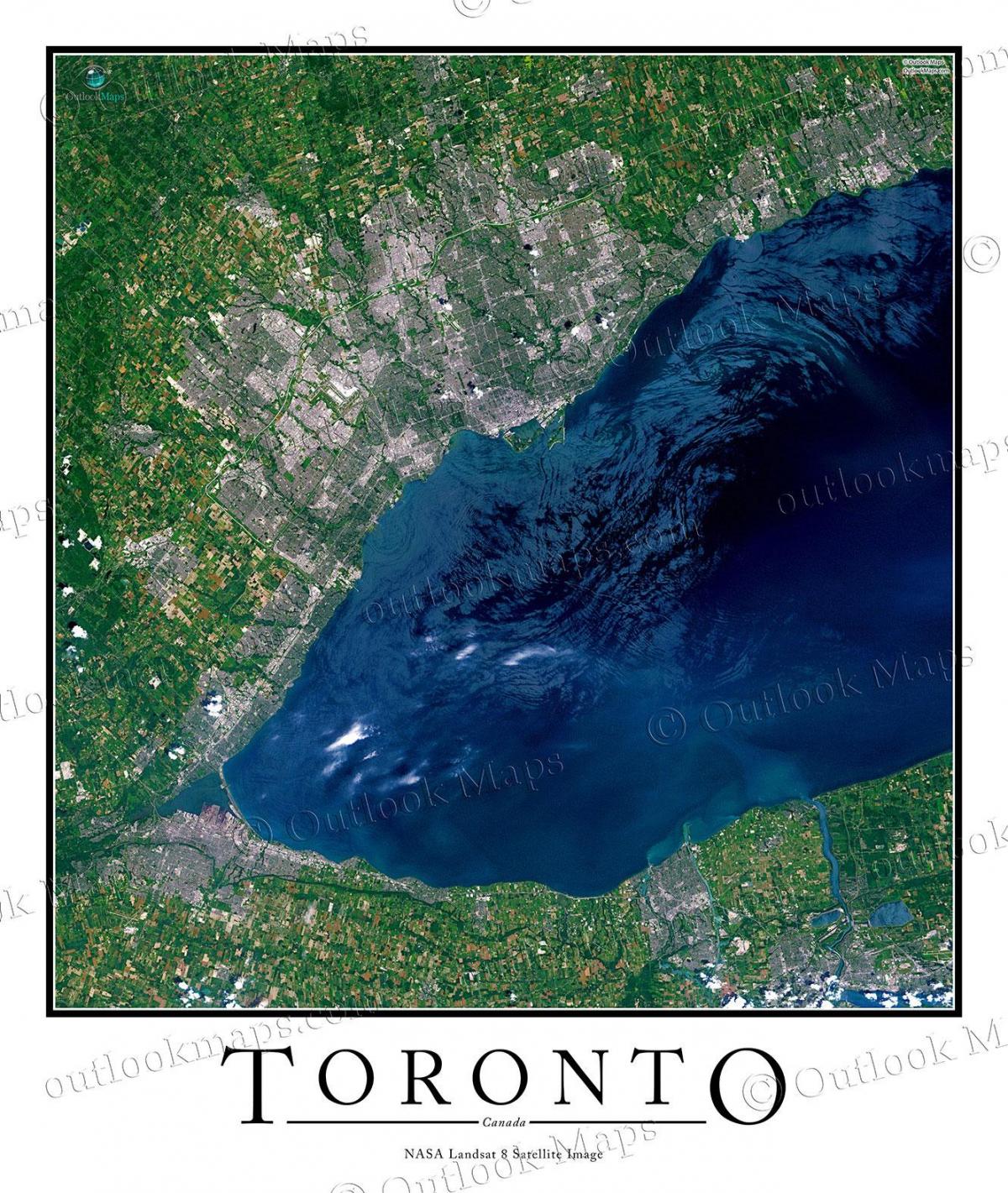 რუკა ტორონტოში ტბა Ontario სატელიტური