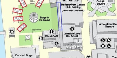 რუკა ტორონტოში Harbourfront ცენტრი
