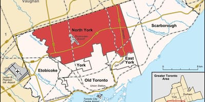 რუკა ჩრდილოეთ ტორონტოში York