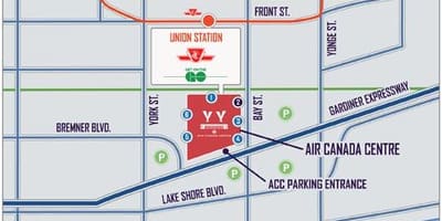 რუკა Air Canada Centre სადგომი - ACC