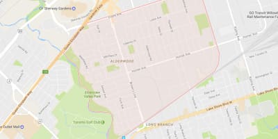რუკა Alderwood Parkview სამეზობლო ტორონტოში