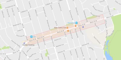 რუკა Bloor West Village სამეზობლო ტორონტოში