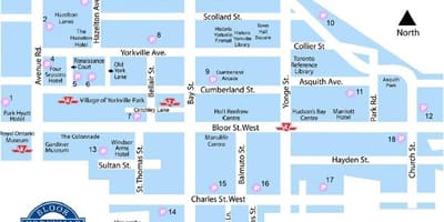 რუკა Bloor Yorkville მეტრო
