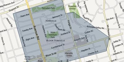 რუკა Bloor Yorkville