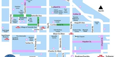 რუკა Bloor Yorkville პარკინგი
