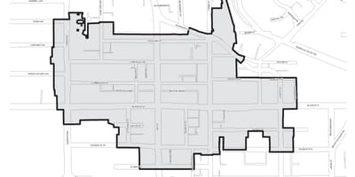 რუკა Bloor Yorkville ტორონტოში boudary