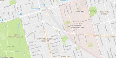 რუკა Brockton სოფელ სამეზობლო ტორონტოში