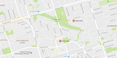 რუკა Casa Loma სამეზობლო ტორონტოში