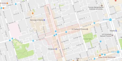 რუკა Chinatown სამეზობლო ტორონტოში