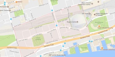 რუკა CityPlace სამეზობლო ტორონტოში