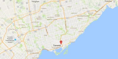 რუკა Corktown რაიონის ტორონტოში